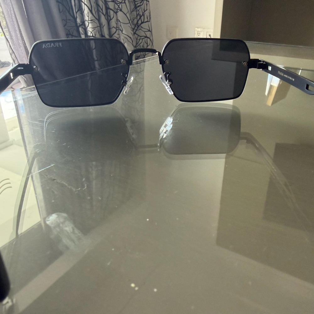 Prada Black Rectangular Sunglasses - image 5